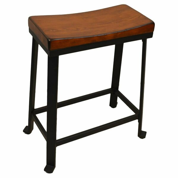 Guest Room 24 in. Thea Saddle Seat Stool, Chestnut & Black GU2844633